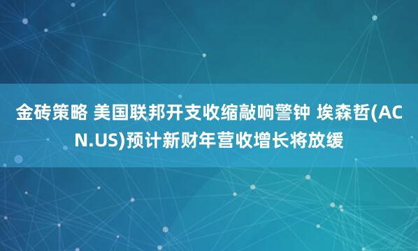 金砖策略 美国联邦开支收缩敲响警钟 埃森哲(ACN.US)预计新财年营收增长将放缓